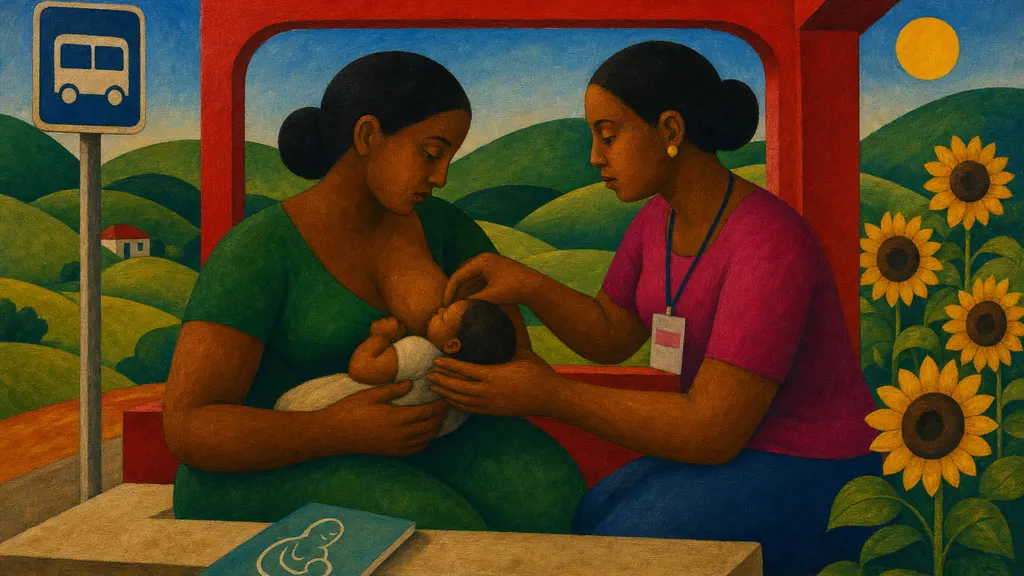 Pintura modernista colorida: Amamentação: dor, fissuras e baixa produção — o que ajuda