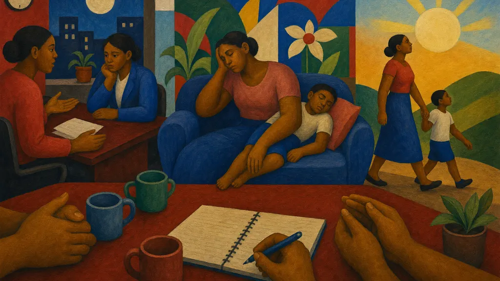 Pintura modernista colorida: Ansiedade, burnout e depressão: são coisas diferentes