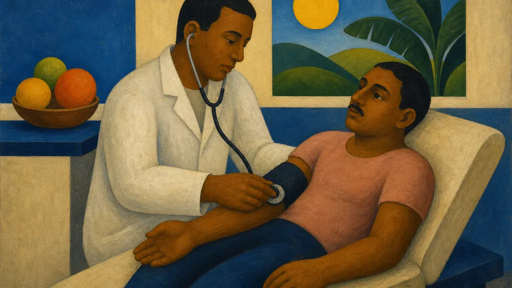 Pintura modernista colorida: Check-up masculino: quais exames fazer em cada idade