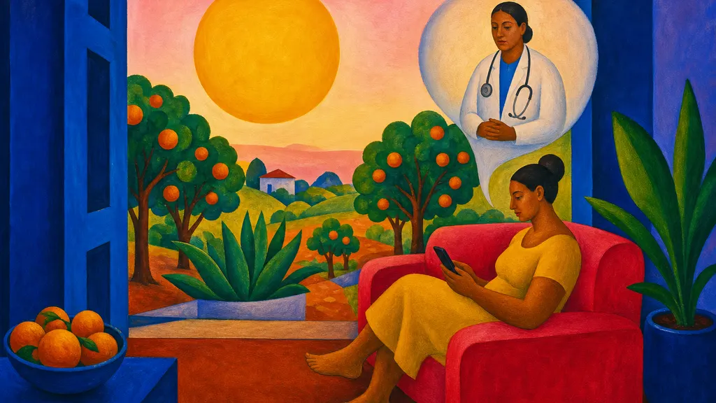 Pintura modernista colorida: Como funciona a consulta médica por chat