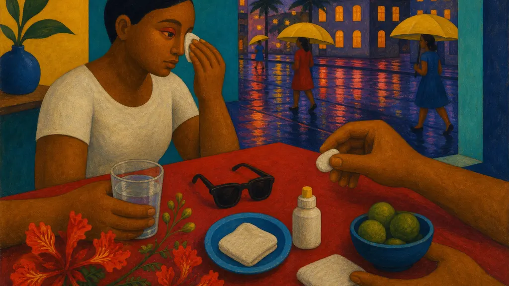 Pintura modernista colorida: Conjuntivite e olho vermelho: tipos, contágio e cuidados