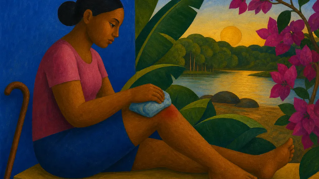 Pintura modernista colorida: Dor no joelho: causas por idade e quando investigar