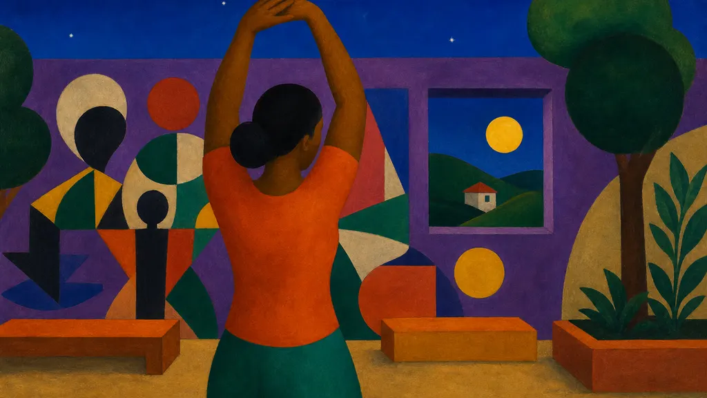 Pintura modernista colorida: Estresse crônico: efeitos no corpo e como reduzir
