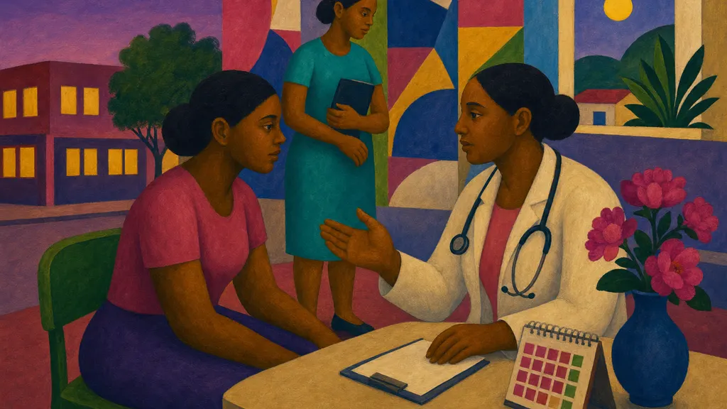 Pintura modernista colorida: Três exames essenciais para a saúde da mulher madura