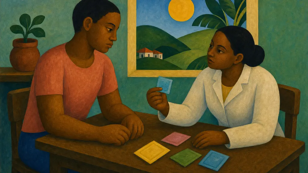 Pintura modernista colorida: ISTs no homem: sintomas, testagem e prevenção