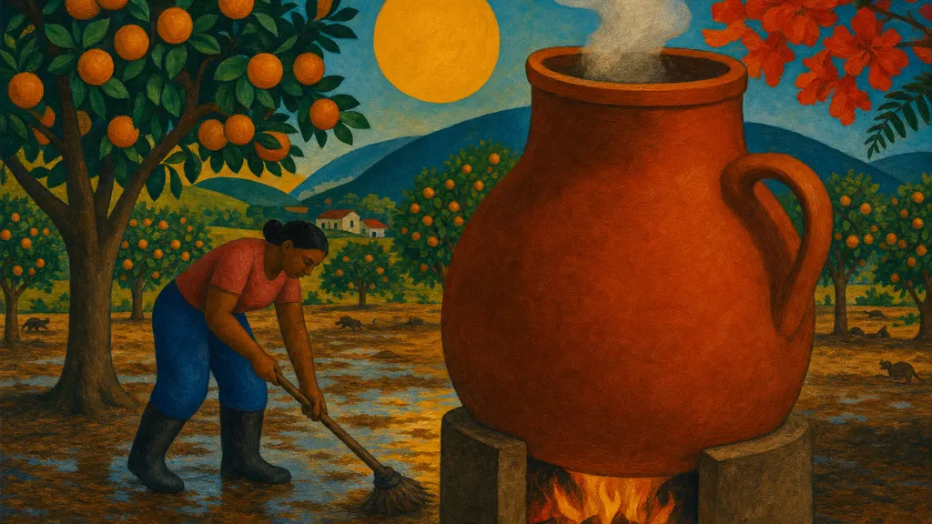 Pintura modernista colorida: Leptospirose: risco após enchentes e como se proteger