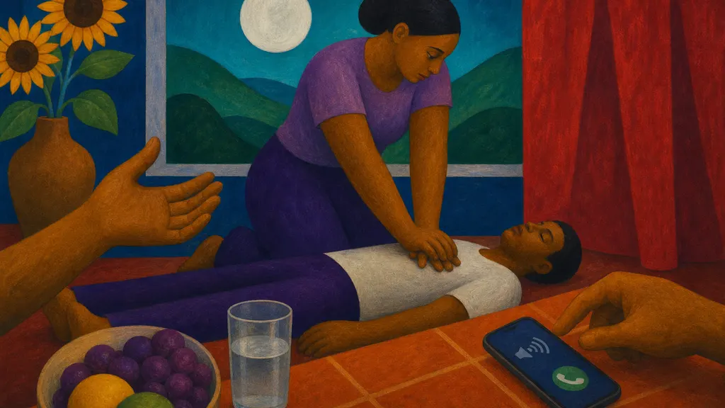 Pintura modernista colorida: Parada cardíaca: quando ligar 192 antes, quando reanimar antes