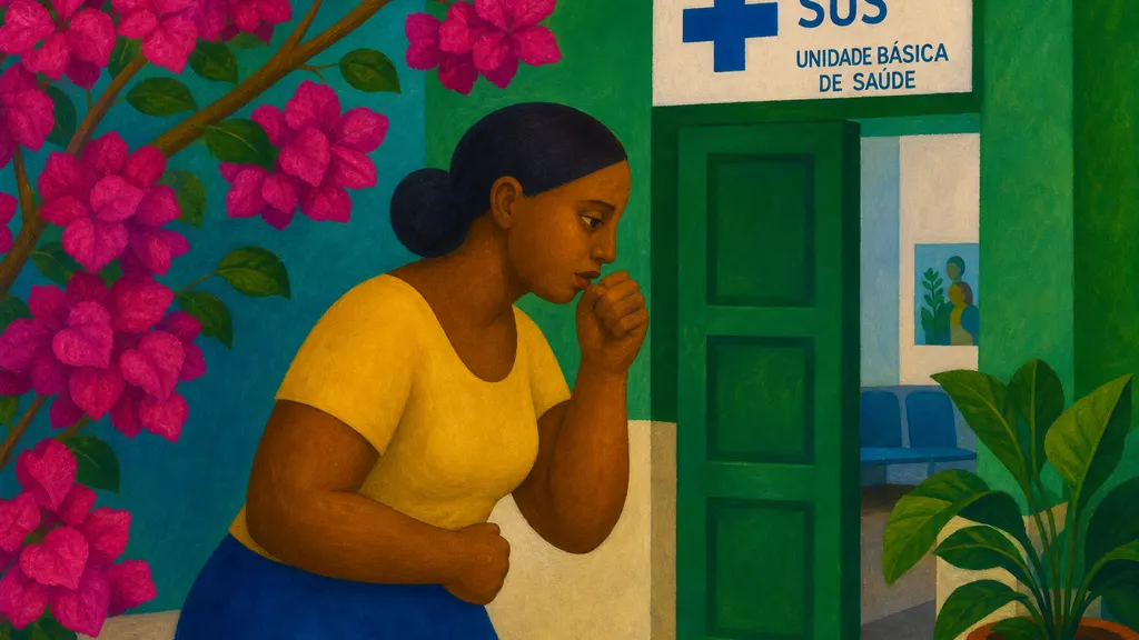 Pintura modernista colorida: Tuberculose: tosse por 3 semanas ou mais? Investigue